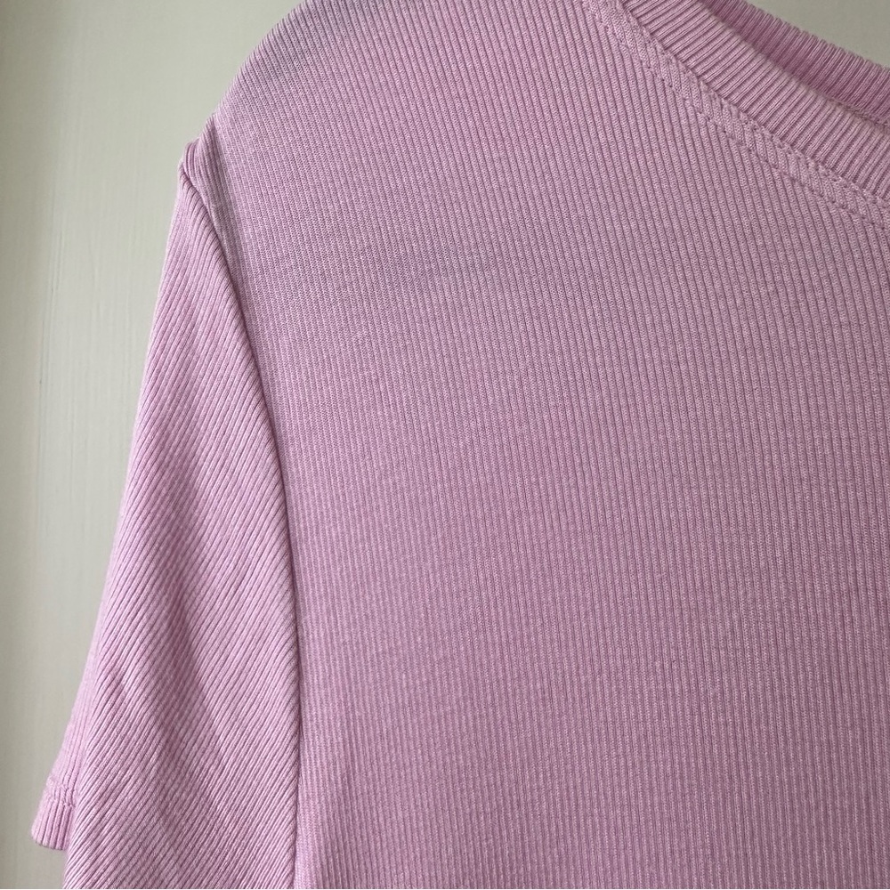 Athleta Light Pink Soft Ribbed Short Sleeve Oversized Tee, Size M - Picture 4 of 8